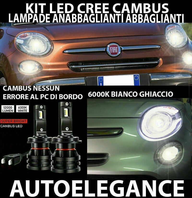 FIAT 500L 500 L PAIR OF LOW BEAM HIGH BEAM LED 16,000LM 0032