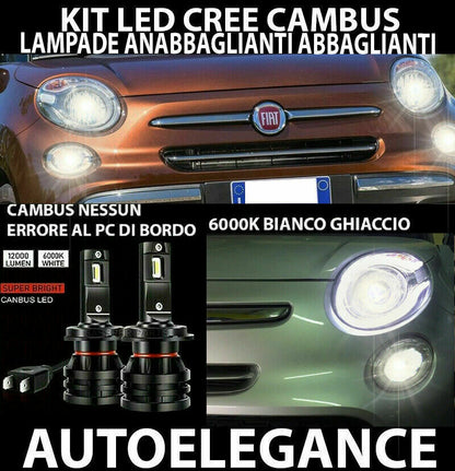 FIAT 500L 500 L PAIR OF LOW BEAM HIGH BEAM LED 16,000LM 0032