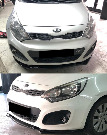 KIA RIO MK3 III LIP SPOILER SOTTO PARAURTI ANTERIORE IN ABS LOOK SPORTIVO NERO