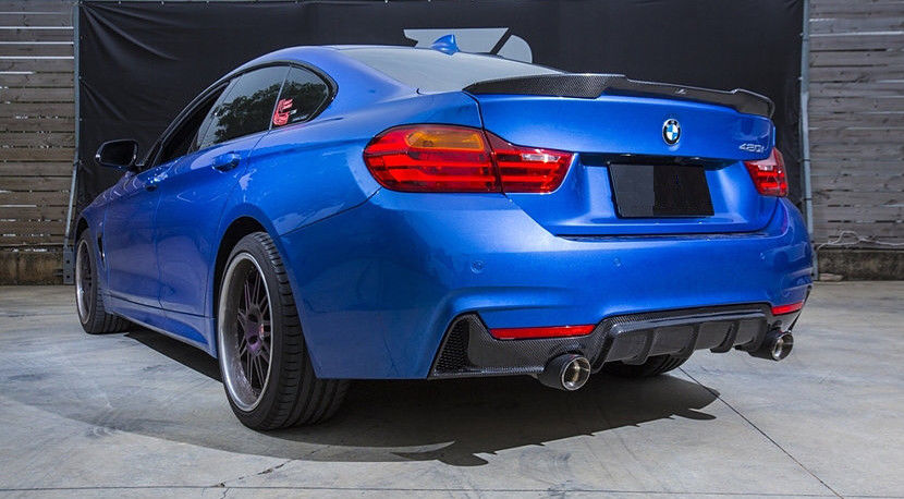 BMW SERIE 4 F32 F33 F36 SPOILER SOTTO PARAURTI POSTERIORE DIFFUSORE CARBONIO AUTOELEGANCERICAMBI