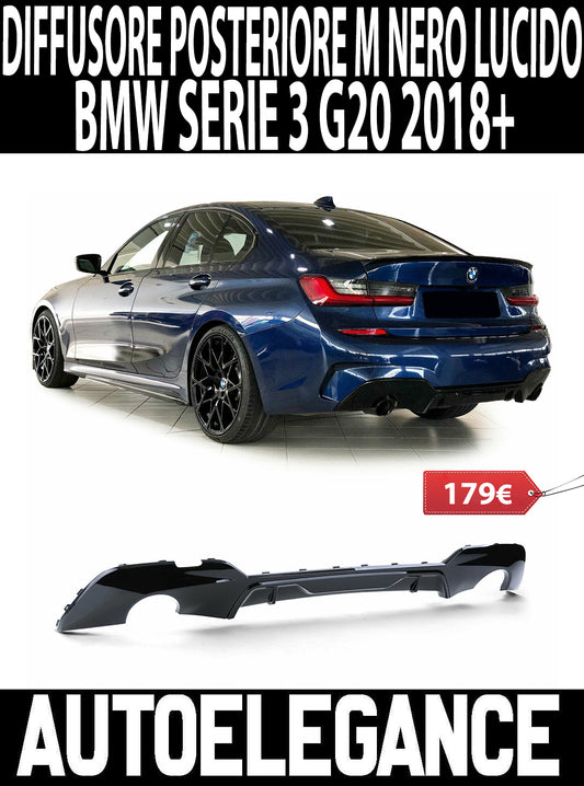 DIFFUSORE ABS POSTERIORE BMW SERIE 3 G20 2018+ SOTTO PARAURTI M PERFROMANCE