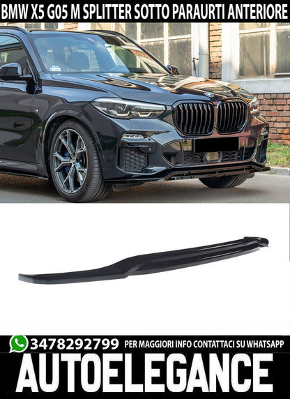 SPLITTER BMW X5 G05 M UNDER FRONT BUMPER ABS GLOSSY BLACK BLADE