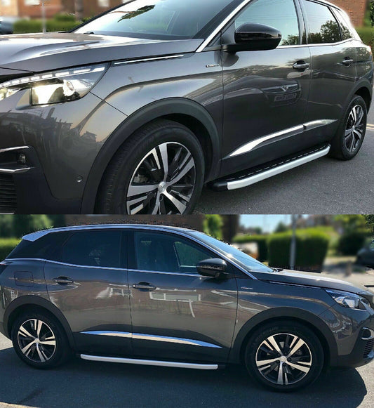 PEUGEOT 3008 II SUV 2016+ PEDANE LATERALI SOTTO PORTA ANTISCIVOLO