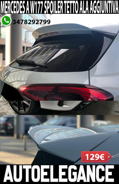 MERCEDES CLASSE A W177 HB 2018+ SPOILER POSTERIORE AMG TETTO AGGIUNTIVA ALA