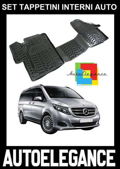 CUSTOM RUBBER CAR INTERIOR MATS SET FOR MERCEDES VITO W447 2014+ -AT-