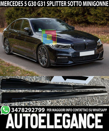 LAME BMW SERIE 5 G30 G31 SPLITTER SOTTO MINIGONNE LATERALI ABS NERO LUCIDO 0038