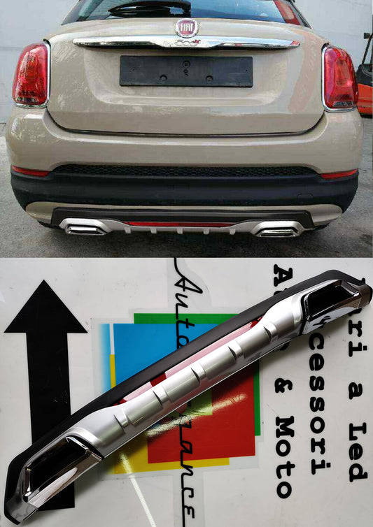 FIAT 500X UNDER BUMPER DIFFUSER RECTANGULAR TIP DIFFUSER ABS SPORT