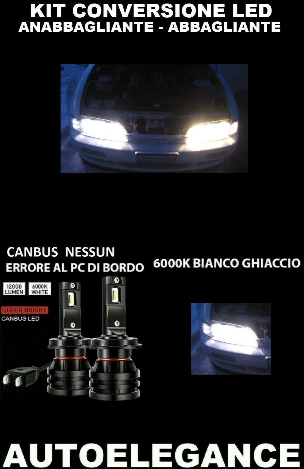 NISSAN 200SX S14 LED LOW BEAM HEADLIGHTS 16,000LM CAMBUS 0032