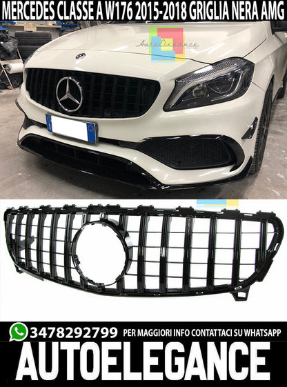 GRIGLIA ANTERIORE NERO LUCIDO MERCEDES CLASSE A W176 2015-2018 CALANDRA AMG