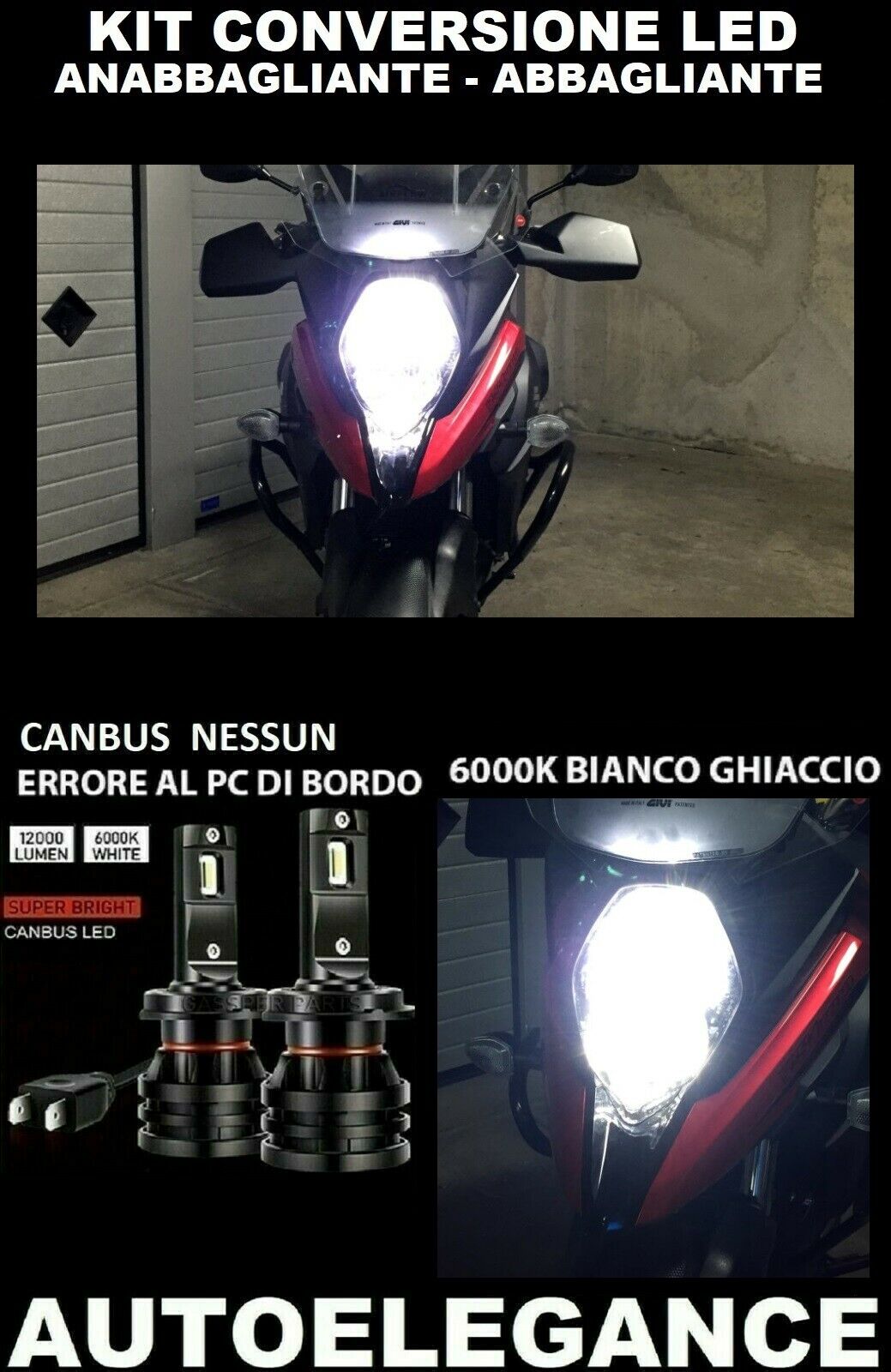SUZUKI VSTROM 650XT LOW BEAM HIGH BEAM LED LAMP 16.000LM CAMBUS 0032