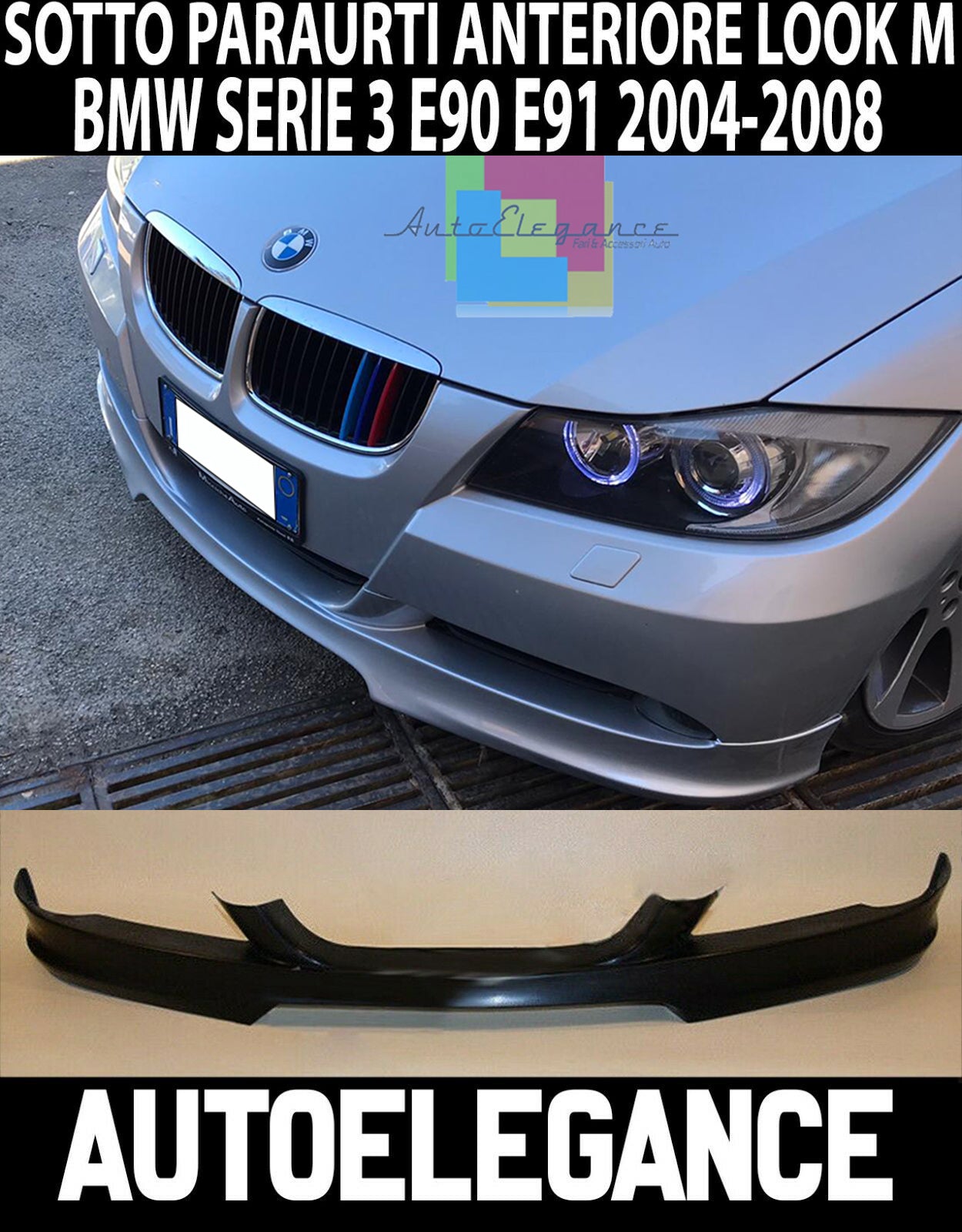 SPOILER HARTGE LOOK SOTTO PARAURTI ANTERIORE BMW SERIE 3 E90 E91 2004-2008