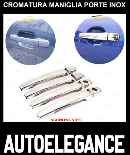 CROMATURA MANIGLIE 4 PORTE MERCEDES C W202 S202 1993-2001 INOX ADESIVO 0032 AUTOELEGANCERICAMBI