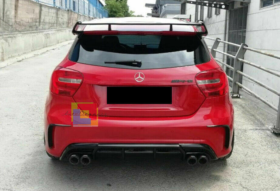 MERCEDES A W176 2012-2018 EXHAUST PIPE STAINLESS STEEL GLOSS BLACK AMG B