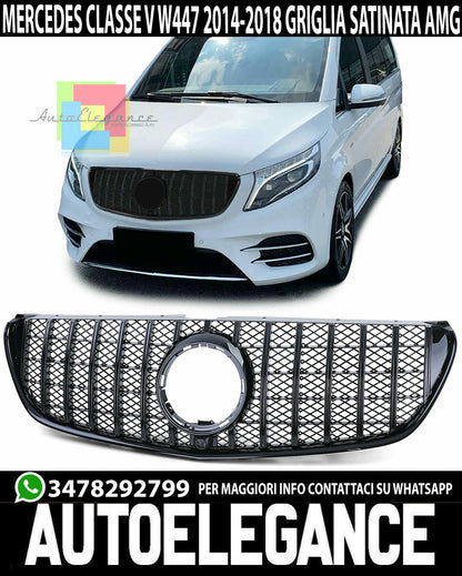 GRIGLIA ANTERIORE MERCEDES CLASSE V W447 2014-2018 MASCHERINA PROFILI NERI