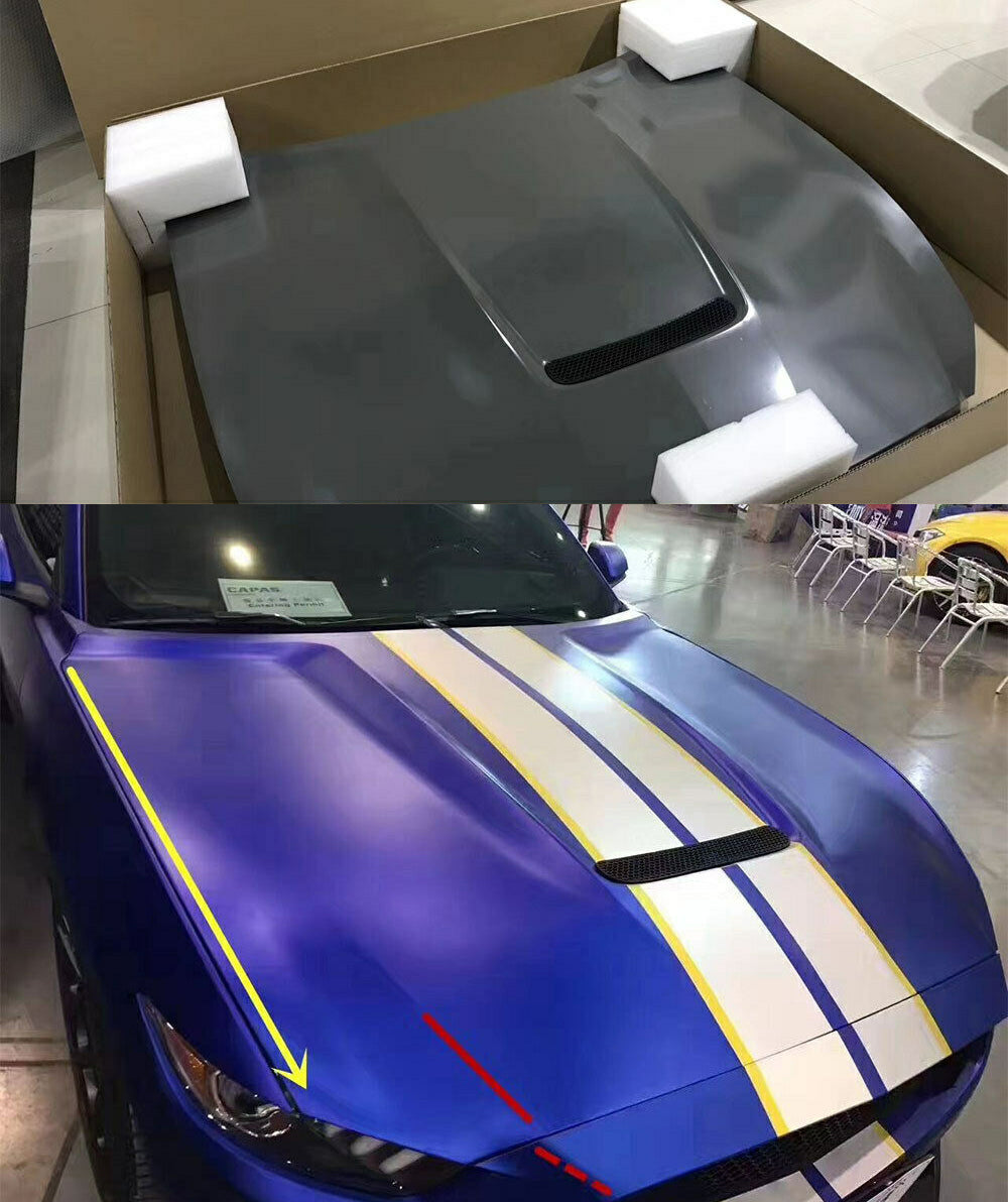 FORD MUSTANG 2015-2017 COFANO ANTERIORE DESIGN GT350 SPORTIVO CON PRESA D'ARIA