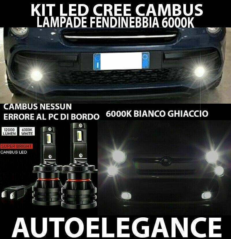 FIAT 500L 500 L PAIR OF LED FOG LIGHTS 10.000LM 0032