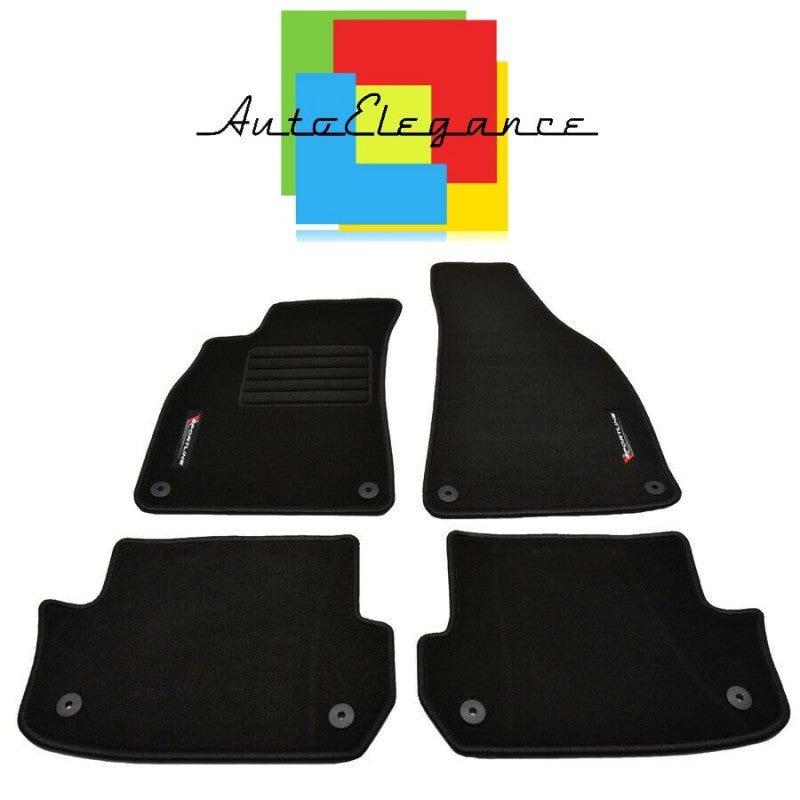 Somer Car Kit 2 Tappetini Auto Anteriori Per Audi A4 B8 Avant 2008-2017, Su Misura In Moquette Nera, Fondo Antiscivolo, Battitacco Rinforzato, Made In Italy - 2