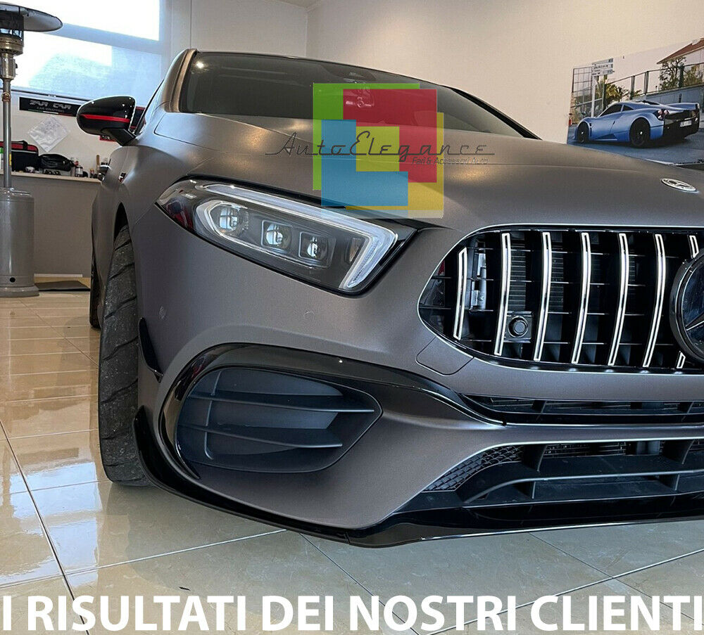 FRONT BUMPER MERCEDES A-CLASS W177 2018+ AMG A45 LOOK WITH SATIN GRILLE