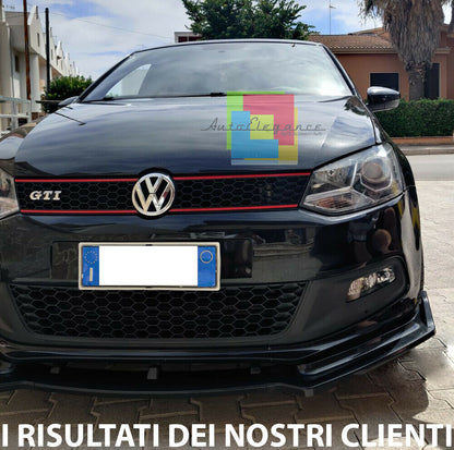 0213 VW POLO 6R 6C SPLITTER PARAURTI ANTERIORE NERO LUCIDO LOOK RS AUTOELEGANCERICAMBI