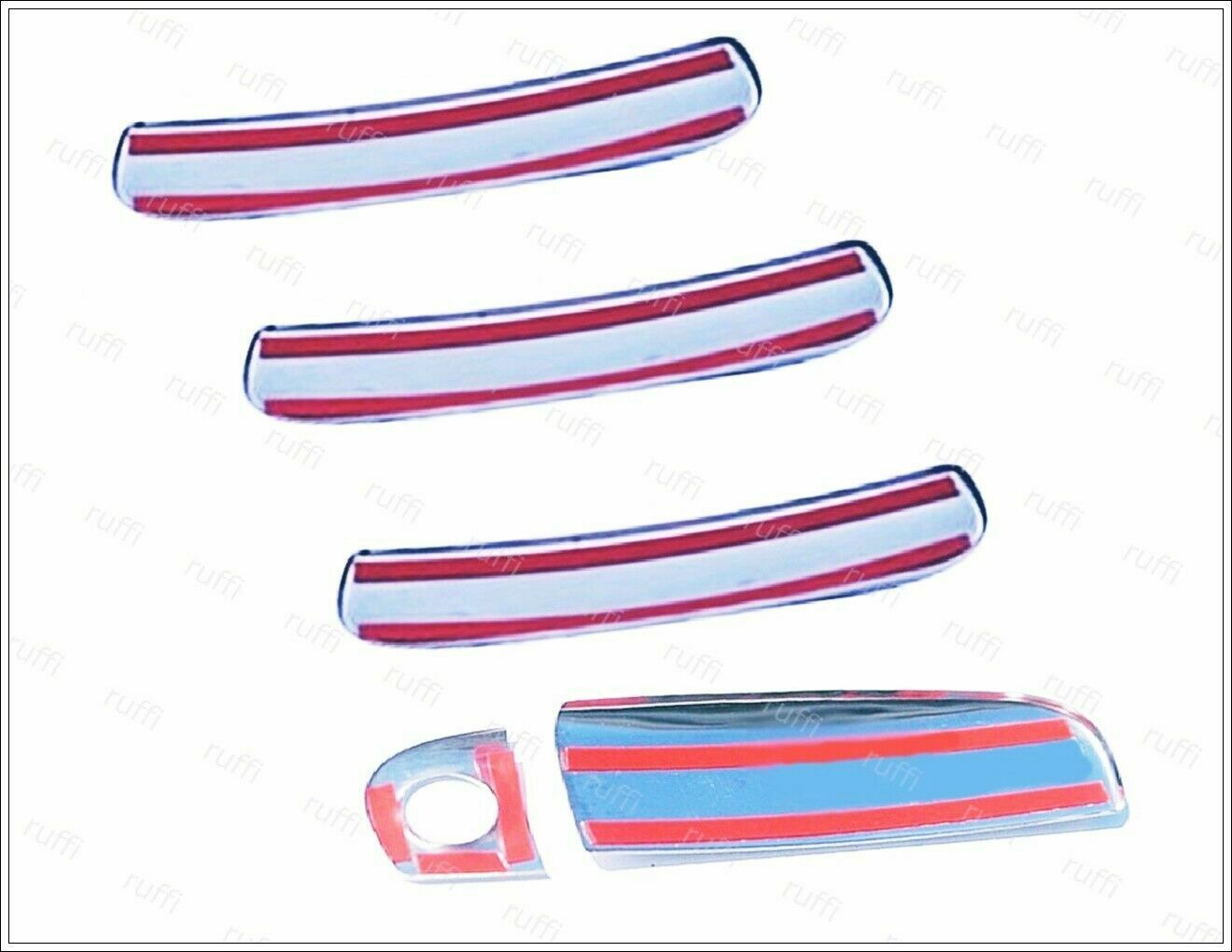 CROMATURA MANIGLIE 4 PORTE AUDI A3 8P 2003-2008 ACCIAIO INOX ADESIVO 0032 AUTOELEGANCERICAMBI