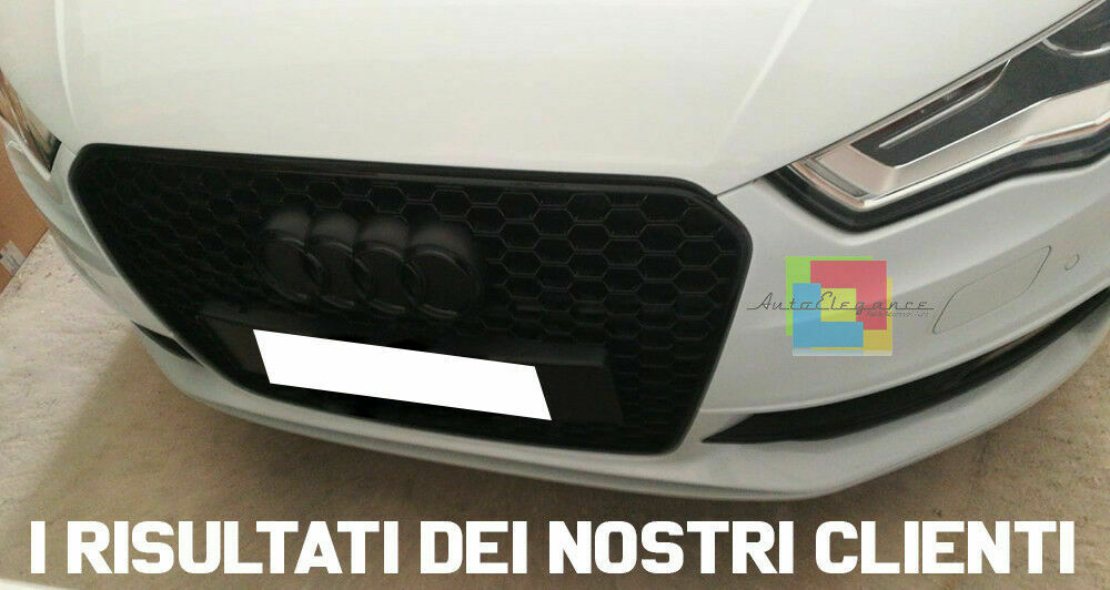 GRIGLIA ANTERIORE NERA NO LOGO PER AUDI A3 8V 2012-2015 CALANDRA RS3 NIDO D'APE