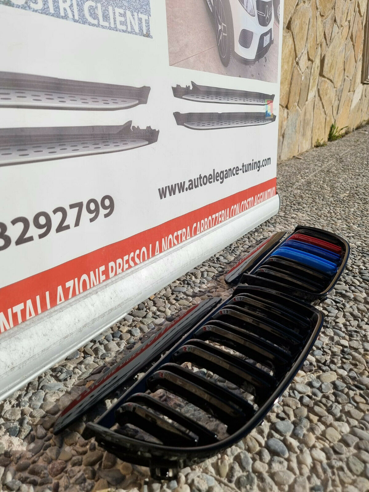 BMW 3 SERIES E90 E91 2004 TO 2007 SPORT FRONT GRILLE DOUBLE BAND 3 COLORS M