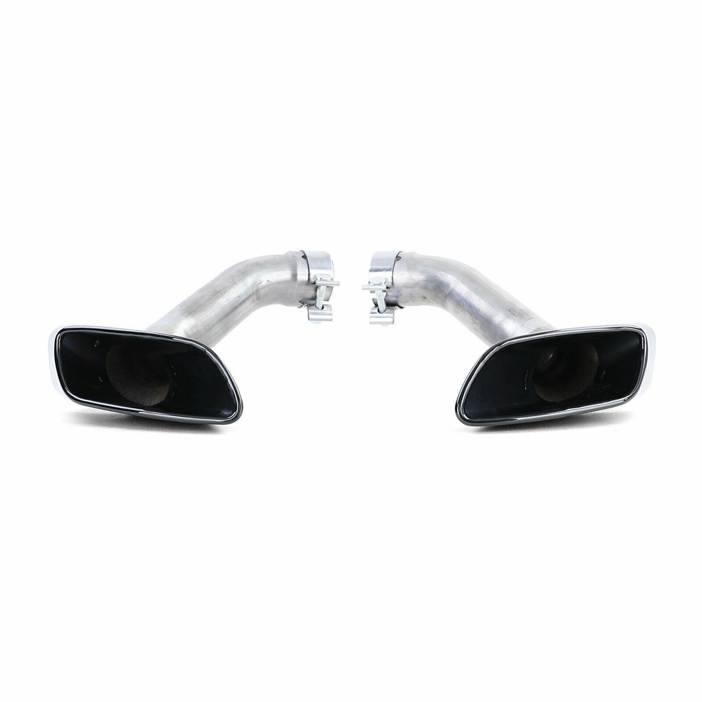 BMW X6 E71 COPPIA TERMINALI DI SCARICO NERI SPORTIVI LOOK M COVER V8 DESIGN AUTOELEGANCERICAMBI