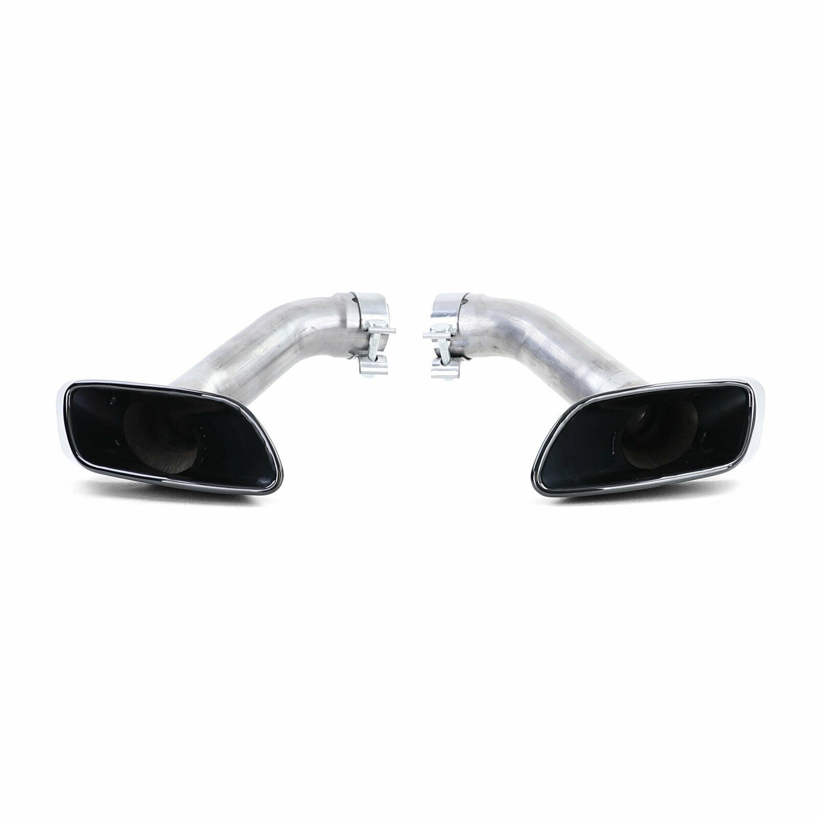 BMW X6 E71 COPPIA TERMINALI DI SCARICO NERI SPORTIVI LOOK M COVER V8 DESIGN AUTOELEGANCERICAMBI