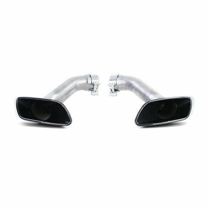 BMW X6 E71 COPPIA TERMINALI DI SCARICO NERI SPORTIVI LOOK M COVER V8 DESIGN AUTOELEGANCERICAMBI