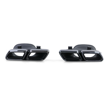 MERCEDES C-CLASS W205 2014-2018 BLACK STAINLESS STEEL EXHAUST PIPE AMG LOOK