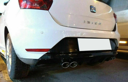 SOTTO PARAURTI POSTERIORE SEAT IBIZA 6J 5 PORTE DIFFUSORE ABS NERO DOPPIO 0032