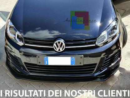 VW GOLF 6 RLINE R20 2008-2012 FRONT BUMPER UNDER ABS BLACK SPLITTER 0032 