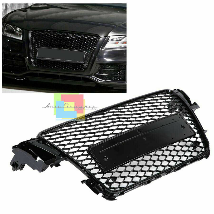 AUDI A5 2007-2011 GRIGLIA ANTERIORE CALANDRA RS5 NIDO D'APE NERA - NO LOGO AUTOELEGANCERICAMBI