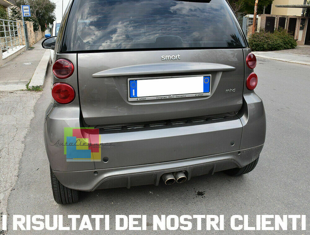 0034 DOPPIO SCARICO SPOILER DIFFUSORE POSTERIORE SMART FORTWO 451 2012-2015 ABS AUTOELEGANCERICAMBI