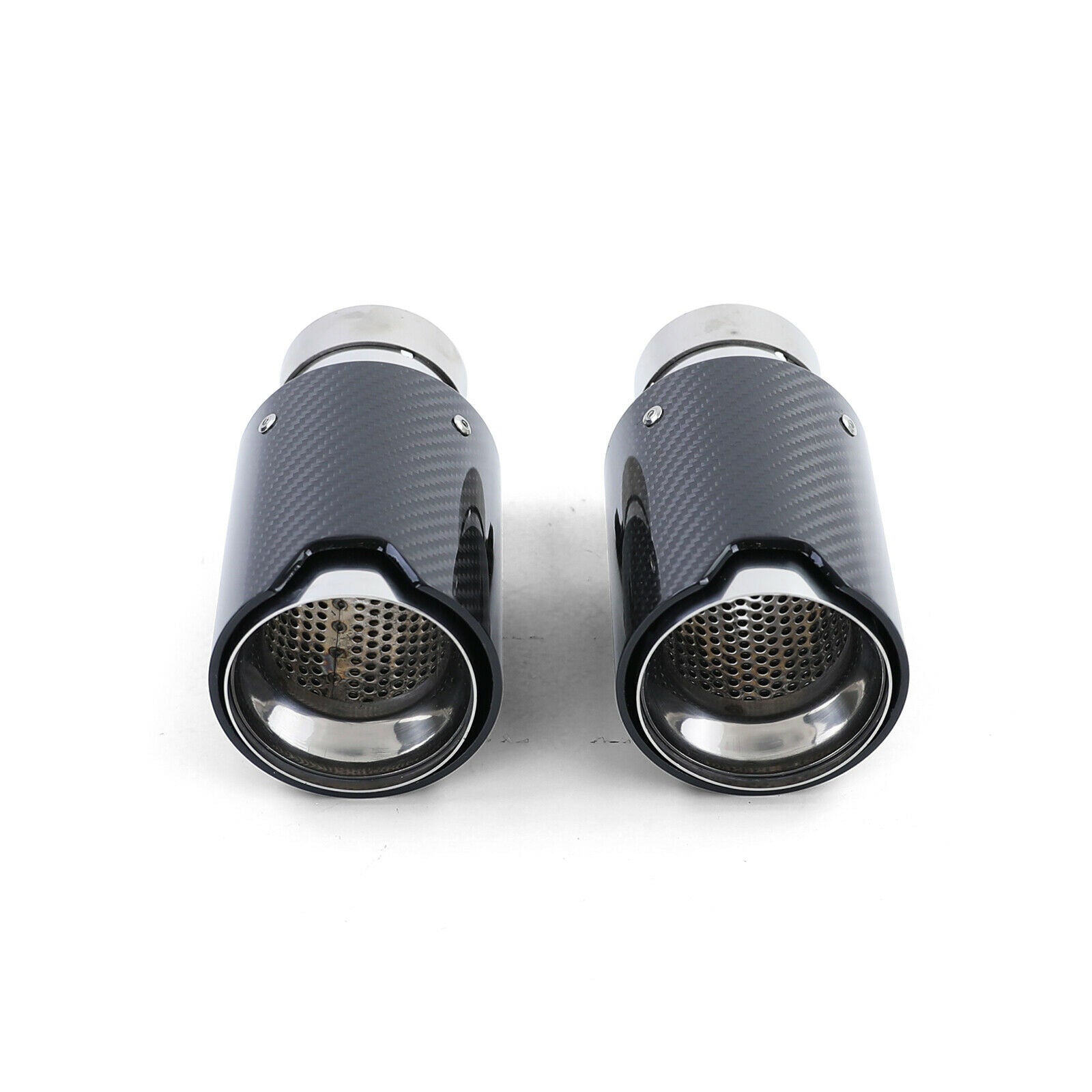 BMW SERIE 3 E90 E91 E92 2x TERMINALI DI SCARICO ACCIAIO CARBONIO LOOK M SPORT AUTOELEGANCERICAMBI