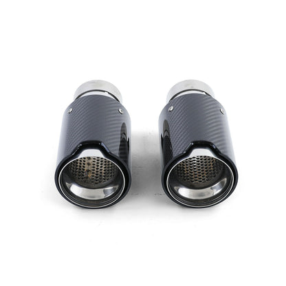 BMW SERIE 3 E90 E91 E92 2x TERMINALI DI SCARICO ACCIAIO CARBONIO LOOK M SPORT AUTOELEGANCERICAMBI