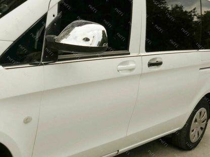 CROMATURA CORNICI FINESTRINI 8PZ MERCEDES VITO W447 2014+ INOX ADESIVO 0032 AUTOELEGANCERICAMBI