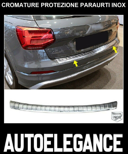 CROMATURA PROTEZIONE PARAURTI POSTERIORE AUDI Q2 GA 2016+ INOX ADESIVO 0032 AUTOELEGANCERICAMBI