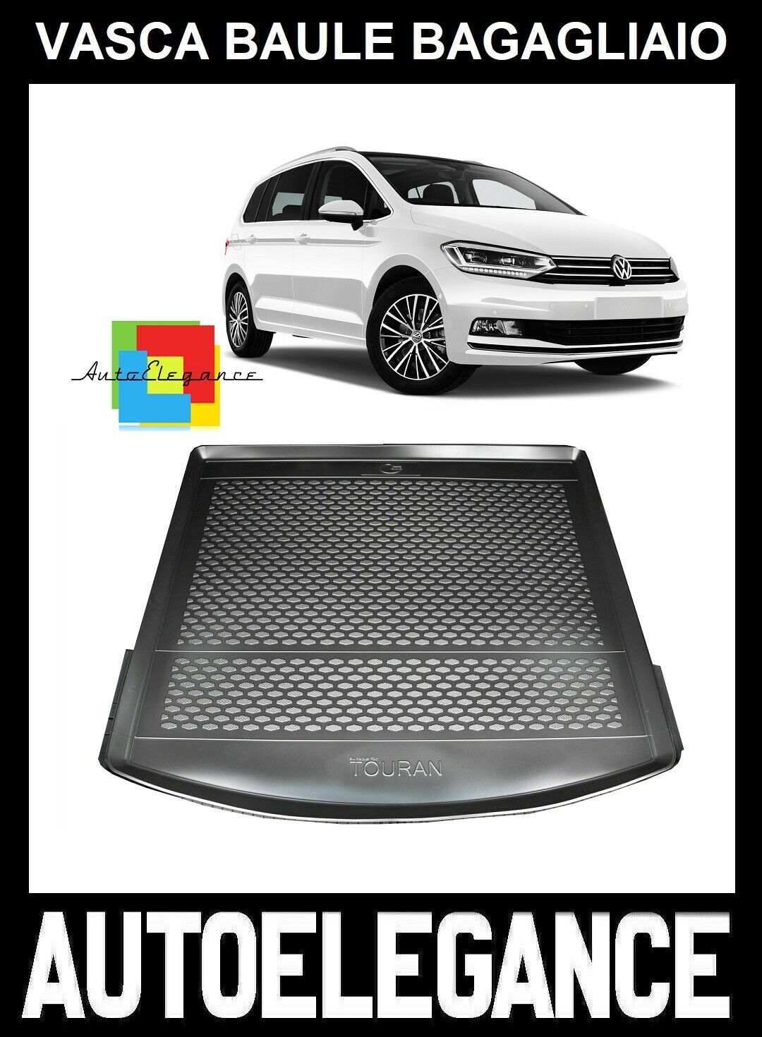 TRUNK LINER RUBBER CARPET SUPERGRIP VW TOURAN III 2015+ 0032