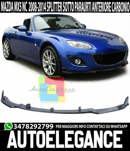 SOTTO PARAURTI MAZDA MX5 NC 2008-2014 SPOILER ANTERIORE ABS CARBON LOOK