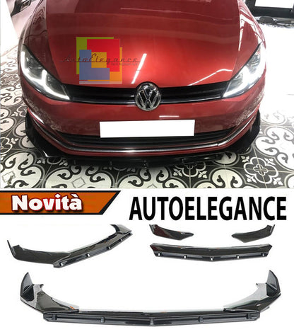 VW GOLF 7 &amp; 7.5 FRONT BUMPER SPLITTER GLOSS BLACK SPORTY LOOK