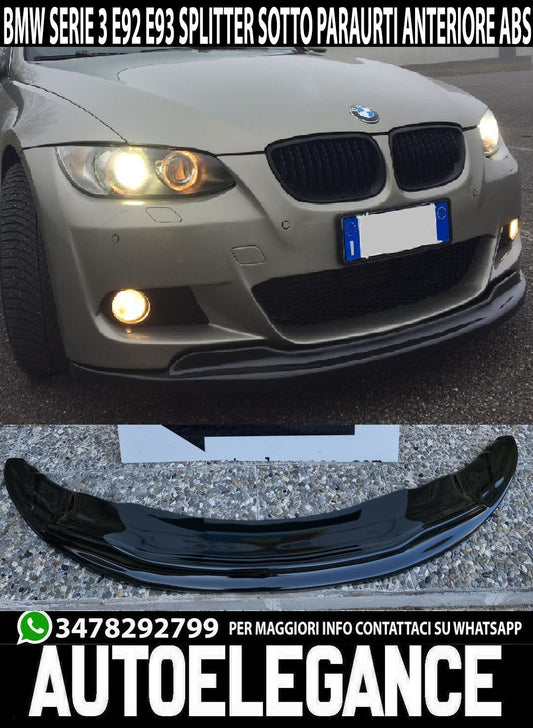 SOTTO PARAURTI PER BMW SERIE 3 E92 E93 SPOILER ANTERIORE M SPORT SPLITTER ABS