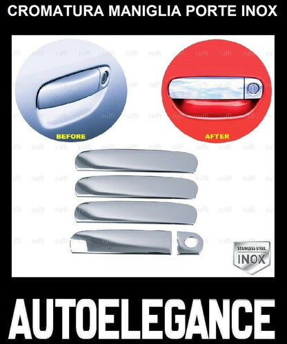 CROMATURA MANIGLIE 4 PORTE AUDI A4 RS4 B5 B6 B7 98-08 ACCIAIO INOX ADESIVO 0032 AUTOELEGANCERICAMBI