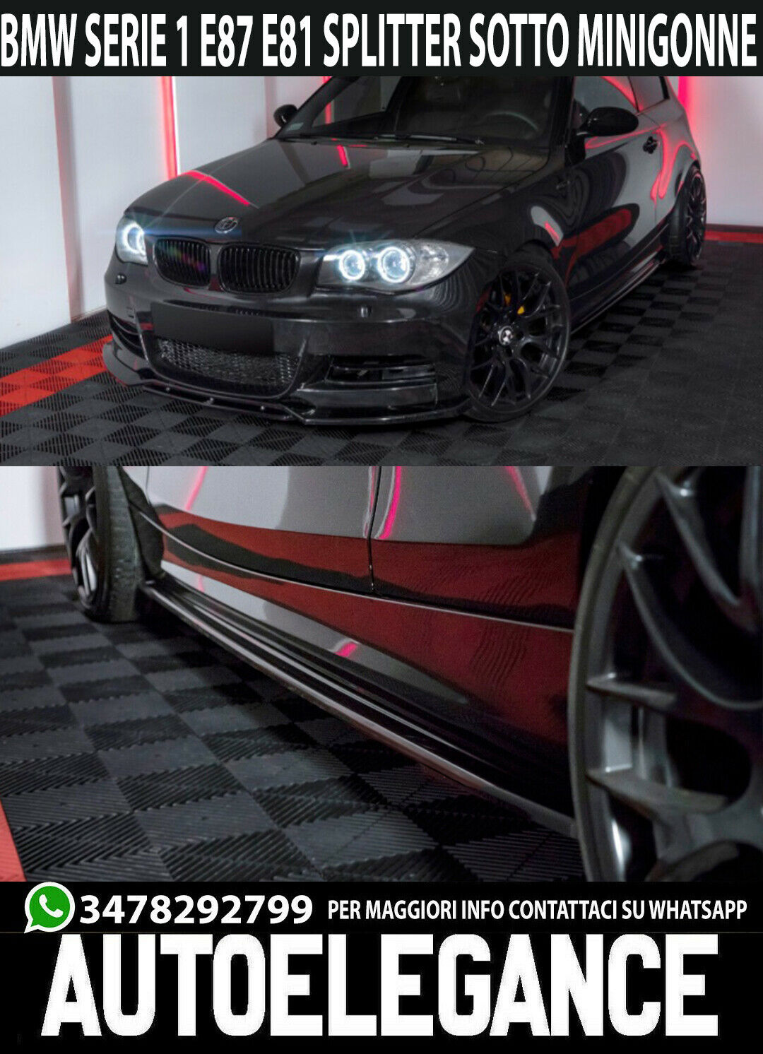 LAME BMW SERIE 1 E87 E81 SPLITTER SOTTO MINIGONNE LATERALI SOTTOPORTA SPORTIVI