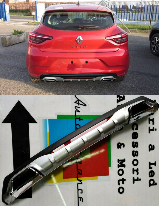 RENAULT CLIO 5 DIFFUSORE SOTTO PARAURTI DIFFUSORE TERMINALI RETTANGOLARI ABS