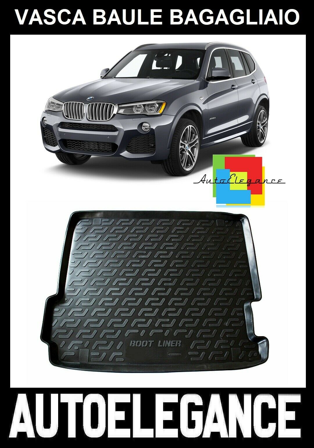 TRUNK MAT RUBBER CARPET SUPERGRIP BMW X3 F25 2010-2018 -AT-