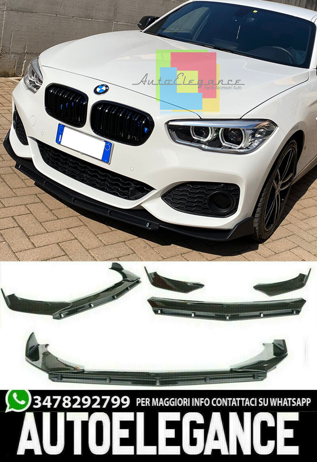 BMW 1 SERIES F20 F21 M ABS UNDER BUMPER SPOILER FRONT SPLITTER BLADE
