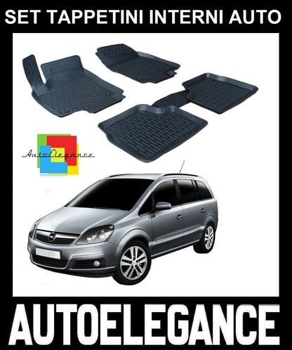 SET OF CAR INTERIOR RUBBER MATS MADE TO MEASURE OPEL ZAFIRA B 2006-2011 0032
