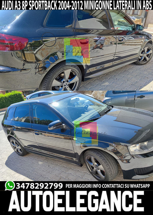 MINIGONNE LATERALI AUDI A3 8P 2005-2012 SPORTBACK LOOK S-LINE S3 SOLO 5 PORTE