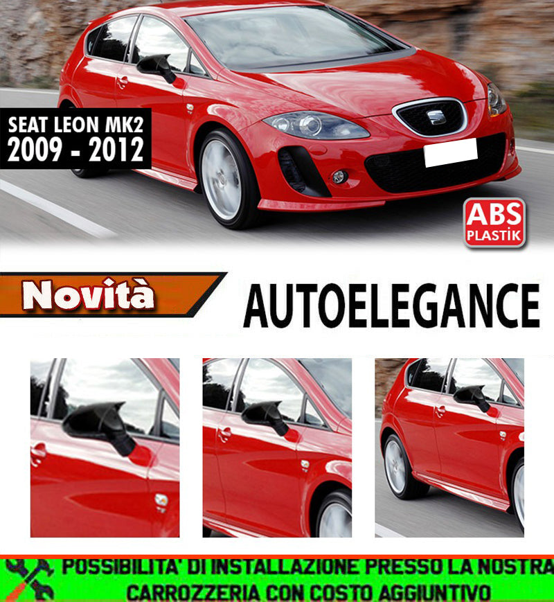 CALOTTE ADESIVE SPECCHI SEAT LEON 1P 09-12 SPECCHIETTI RETROVISORI NERO LUCIDO AUTOELEGANCERICAMBI